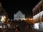Ruins of St. Paul's at night and surrounding area