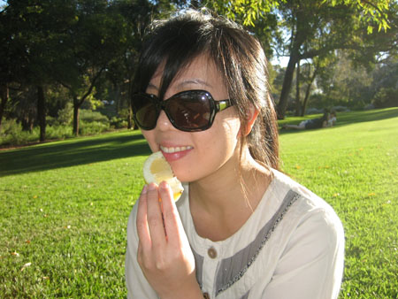 Sonya enjoying a lemon Sonya enjoying a lemon