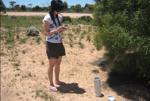 Sonya logging Geocache 'Straight'