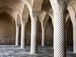The arches and columns in the Vakil Mosque