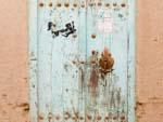 Pale green door