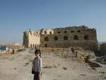 Kerak Castle - Sonya outside the castle