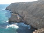 View of the eroded coastal rock