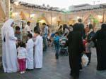 Children look at the animals in the animal souk