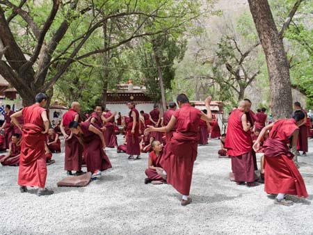 Monk Debates on the teachings of Buddha and the philosophy of Buddhism