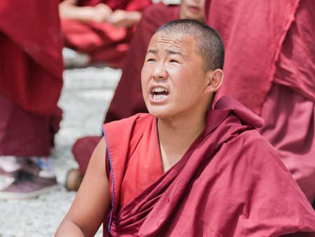 Monk Debates on the teachings of Buddha and the philosophy of Buddhism